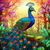 5D Diamond Painting Peacock and Abstract Forest Kit