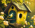 5D Diamond Painting Tree and Yellow Bird House Kit