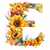 5D Diamond Painting Sunflower Letter E Kit