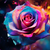 5D Diamond Painting Blue and Pink Abstract Rose Kit