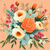 5D Diamond Painting Orange Rose Flower Bouquet Kit