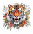 5D Diamond Painting Growling Tiger in the Leaves Kit