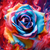 5D Diamond Painting Abstract Blue and Colors Roses Kit