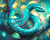 5D Diamond Painting Turquoise Snake in a Tree Kit