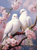 5D Diamond Painting Two White Doves in Pink Blossoms Kit