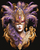 5D Diamond Painting Purple Feather Gold Mask Kit