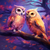 5D Diamond Painting Two Owls in the Falling Leaves Kit