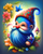 5D Diamond Painting Red Hat Gnome Kit