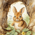 5D Diamond Painting Little Brown Watercolor Rabbit Kit