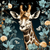 5D Diamond Painting Giraffe in the Flowers Kit