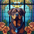 5D Diamond Painting Abstract Blue Collar Rottweiler Kit