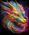 5D Diamond Painting Swirling Rainbow Dragon Kit