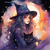 5D Diamond Painting Purple Witch Watercolor Moon Kit