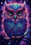 5D Diamond Painting Glowing Pink Abstract Owl Kit