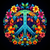 5D Diamond Painting Flowery Peace Sign Kit