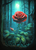 5D Diamond Painting Green Forest Red Rose Kit