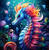 5D Diamond Painting Abstract Colorful Sea Horse Kit