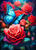 5D Diamond Painting Blue Butterflies and Roses Kit