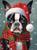 5D Diamond Painting Red and Green Scarf Boston Terrier Kit
