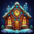 5D Diamond Painting Starry Night Gingerbread House Kit