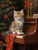 5D Diamond Painting Striped Kitten and Old Piano Kit