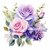 5D Diamond Painting Three Watercolor Pink and Purple Roses Kit