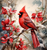 5D Diamond Painting Red Flower Cardinal Kit