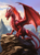 5D Diamond Painting Red Dragon on the Rock Kit