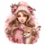 5D Diamond Painting Pink Hat Girl and Deer Kit
