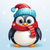 5D Diamond Painting Red Scarf Penguin Kit