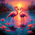 5D Diamond Painting Two Flamingos in the Sunset Kit