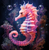 5D Diamond Painting Purple and Pink Abstract Sea Horse Kit