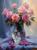 5D Diamond Painting Glass Vase of Roses on a Table Kit