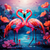 5D Diamond Painting Heart Formation Flamingos Kit