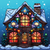 5D Diamond Painting Abstract Christmas Decorated House Kit