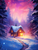 5D Diamond Painting Glowing Windows Snow  Cabin Kit