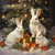 5D Diamond Painting Three White Rabbit Christmas Kit