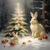 5D Diamond Painting Two White Rabbit Christmas Tree Kit