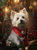 5D Diamond Painting Red Scarf Christmas White Westie Kit