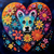 5D Diamond Painting Abstract Dog Flower Heart Kit
