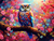 5D Diamond Painting Rainbow Feather Owl on a Branch Kit