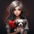 5D Diamond Painting Girl, Heart and Puppy Kit