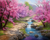 5D Diamond Painting Rocks in the River Cherry Blossoms Kit