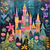 5D Diamond Painting Abstract Flower Castle Kit