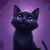 5D Diamond Painting Purple Eye Black Cat Kit