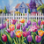 5D Diamond Painting Blue House and Tulips Kit