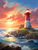 5D Diamond Painting Lighthouse During Sunset Kit