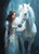 5D Diamond Painting White Horse Silver Dress Girl Kit