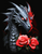 5D Diamond Painting Black Dragon With Two Roses Kit