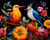5D Diamond Painting Abstract Birds and Abstract Flowers Kit